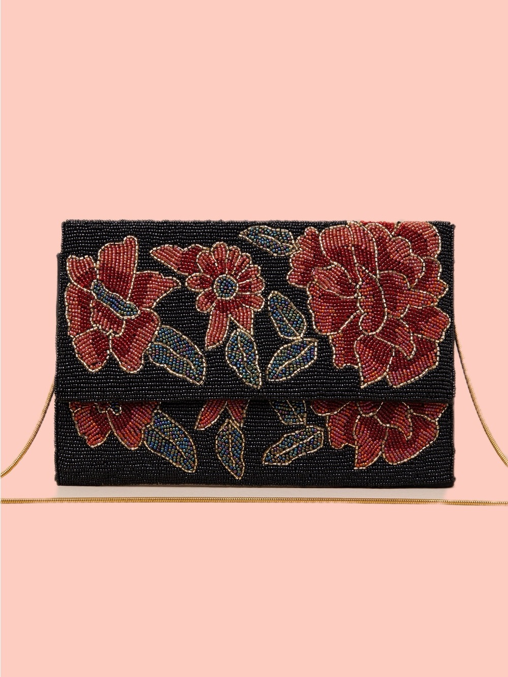 Floral Beaded Evening Clutch